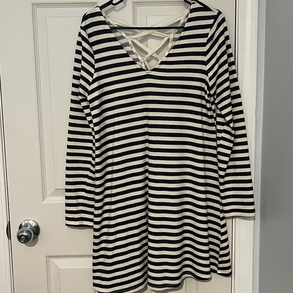 ByxBy Striped Long Sleeve Dress - Large